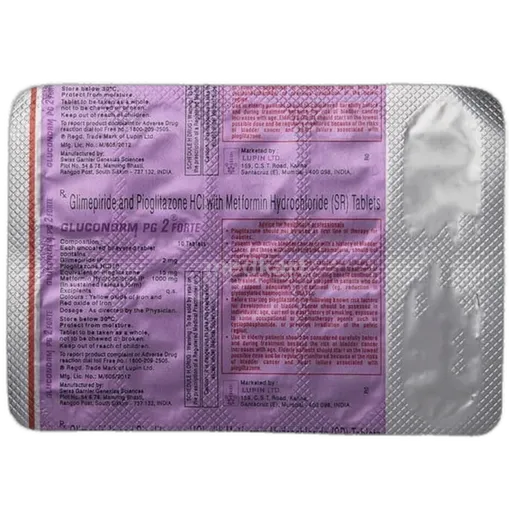 gluconorm pg 2mg forte tablet 10's